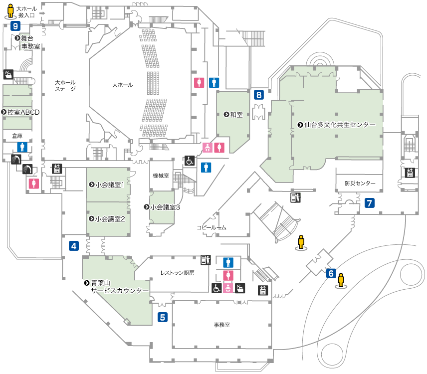 フロアマップ会議棟 1階