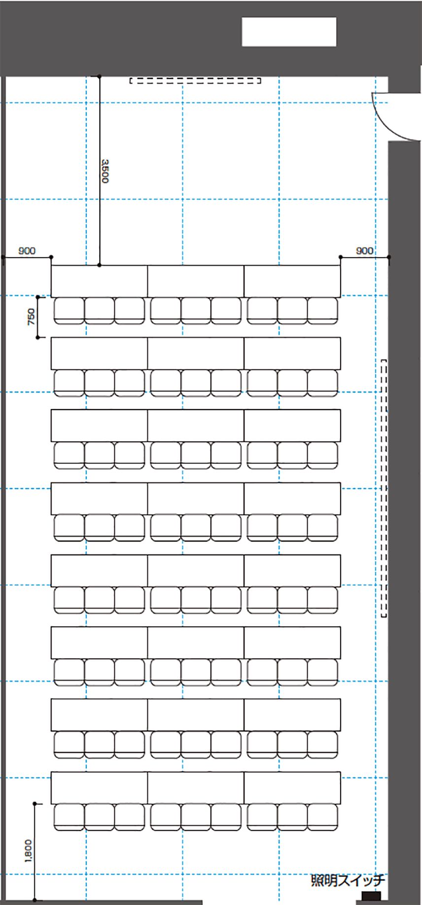 Classroom Style 72 seats